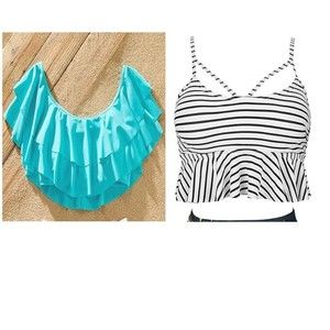 Women's Bikini Tops ONLY(2) Swim Tops Size Large PatPat Cocoship Beach